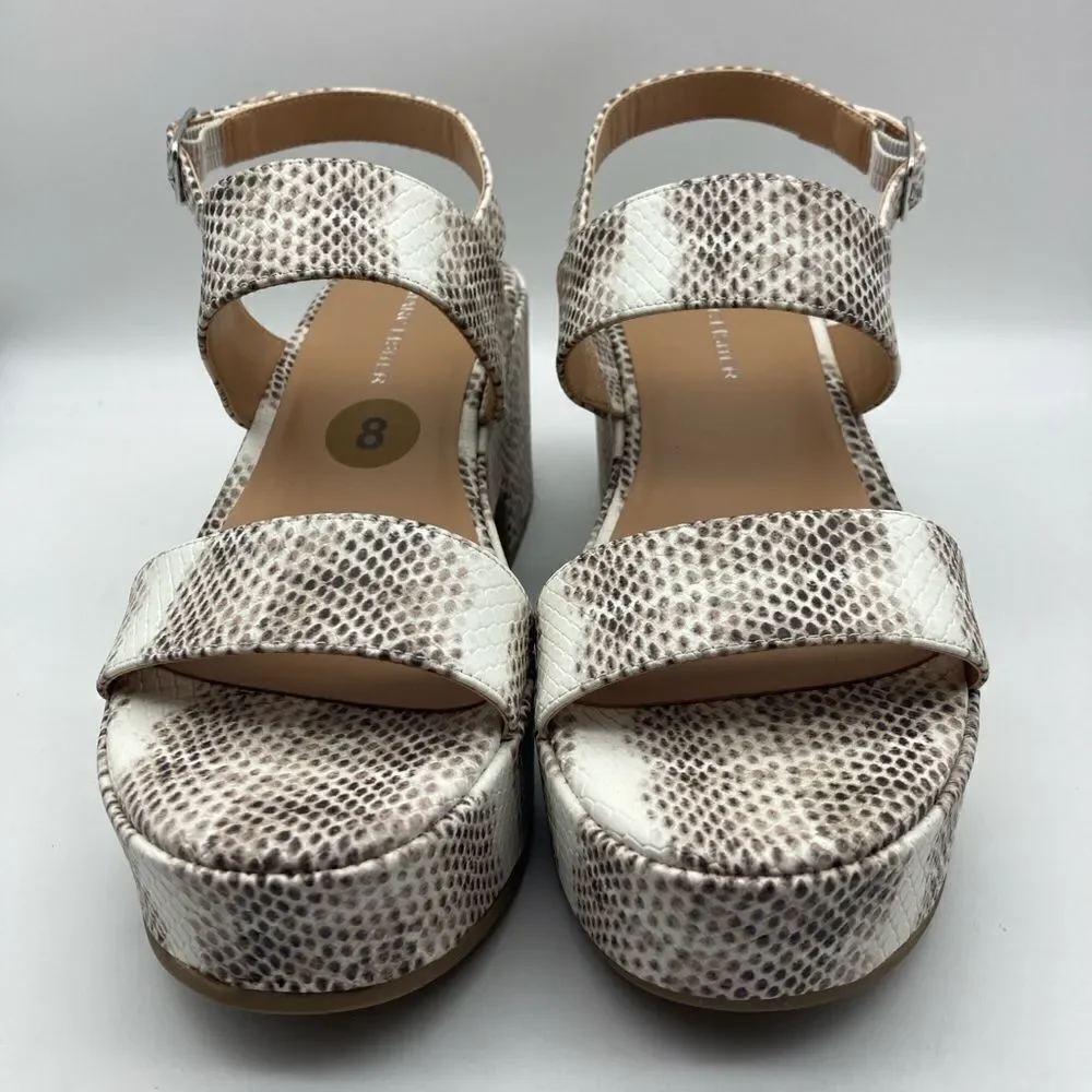 NWT Marc Fisher Snakeskin Print Platform Sandals Size 8M